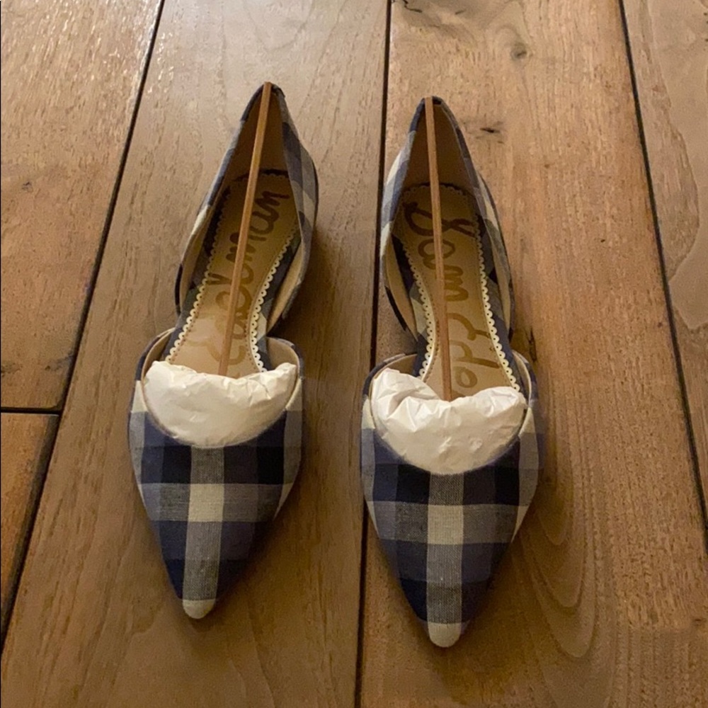 Sam Edelman blue checkered flats